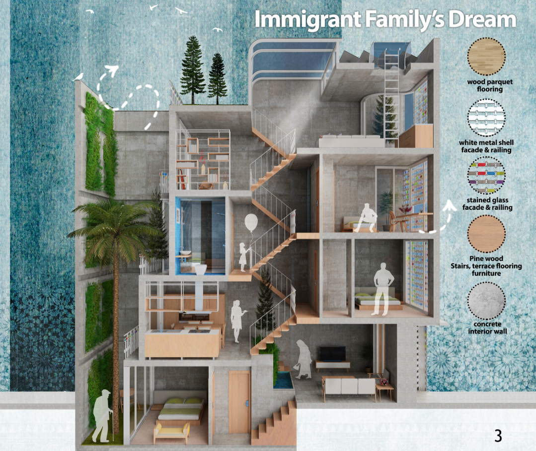 Vertical sanctuary with gardens, mezzanines, and natural ventilation.