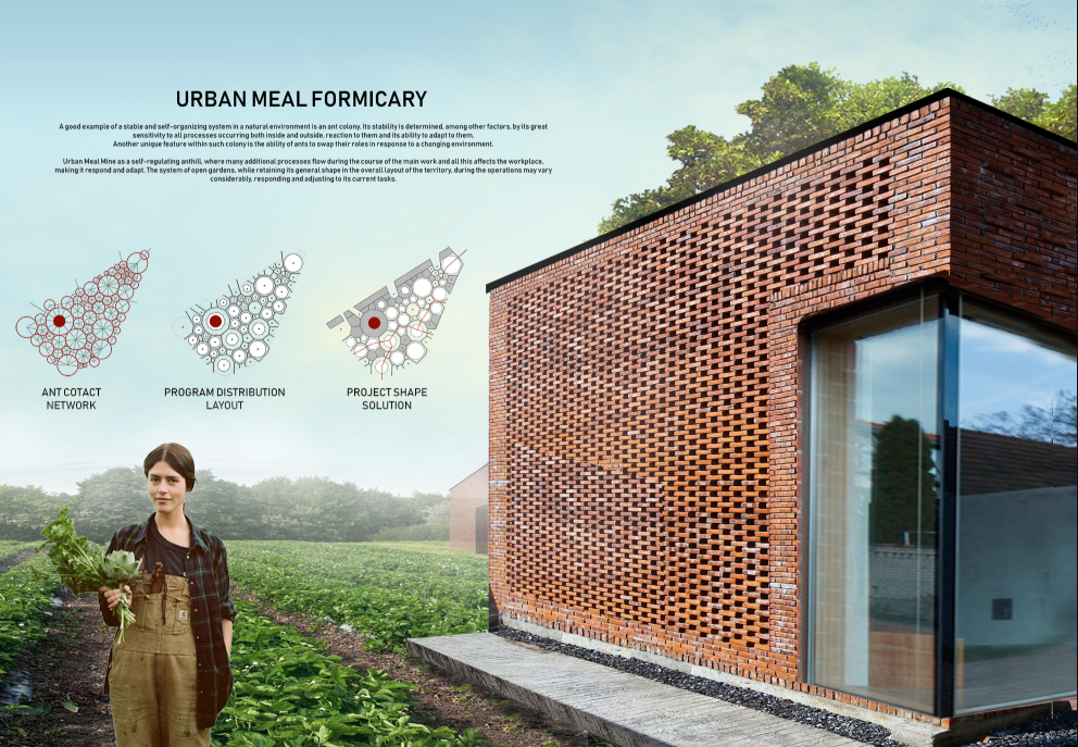 Bio-inspired design shaped by the logic of ant colonies, blending program distribution with adaptive architecture.