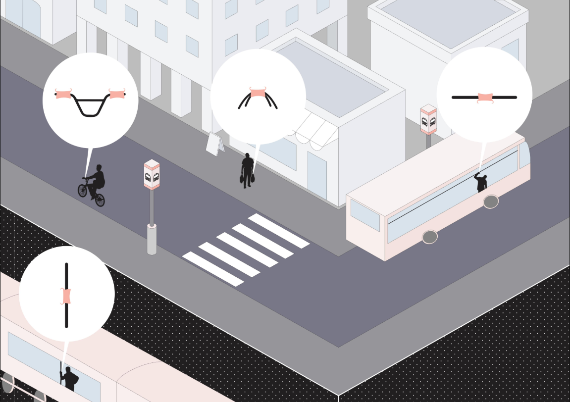 Adaptable design for buses, bikes, and public transit systems.