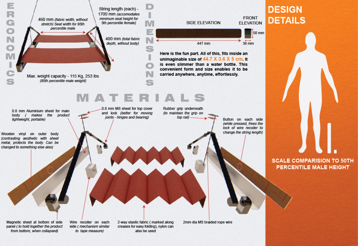 "Compact, lightweight, and ergonomic—this innovative design fits in your bag yet transforms public commuting comfort."