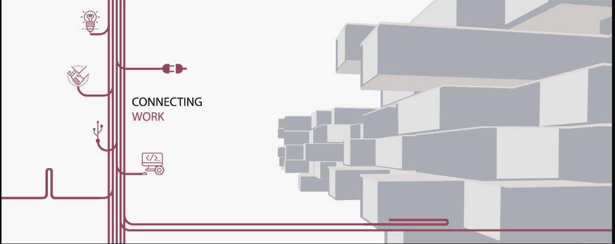 Visual concept of Connecting Work highlighting modular connectivity.