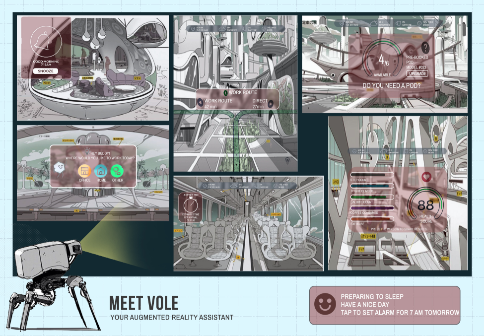 An augmented reality assistant shaping daily life in future smart cities.