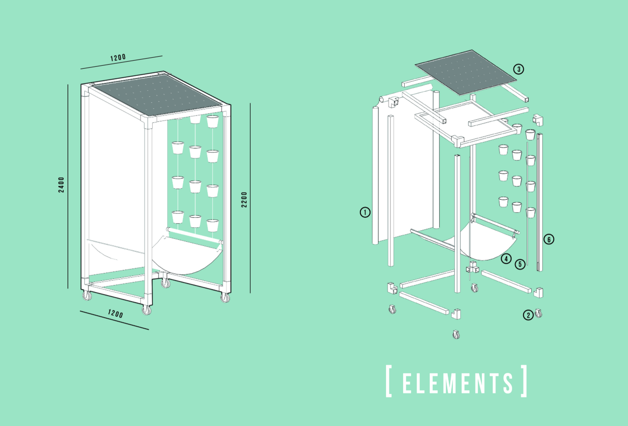 Modular aluminum structure designed for flexibility, mobility, and sustainable city living.