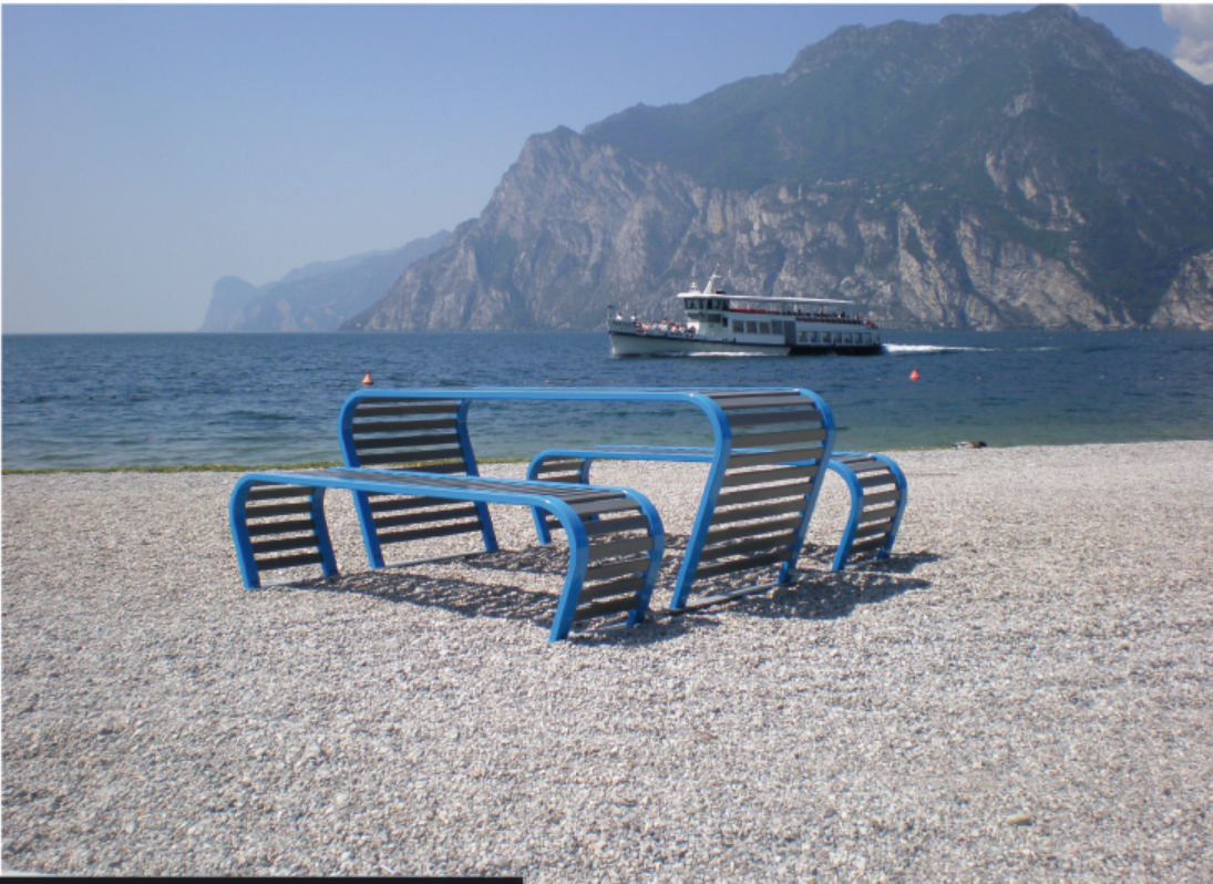 Modular benches and tables enhancing community spaces.