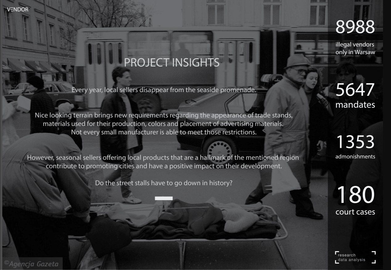 Highlighting the struggles of local vendors—thousands of mandates, admonishments, and court cases in Warsaw alone.