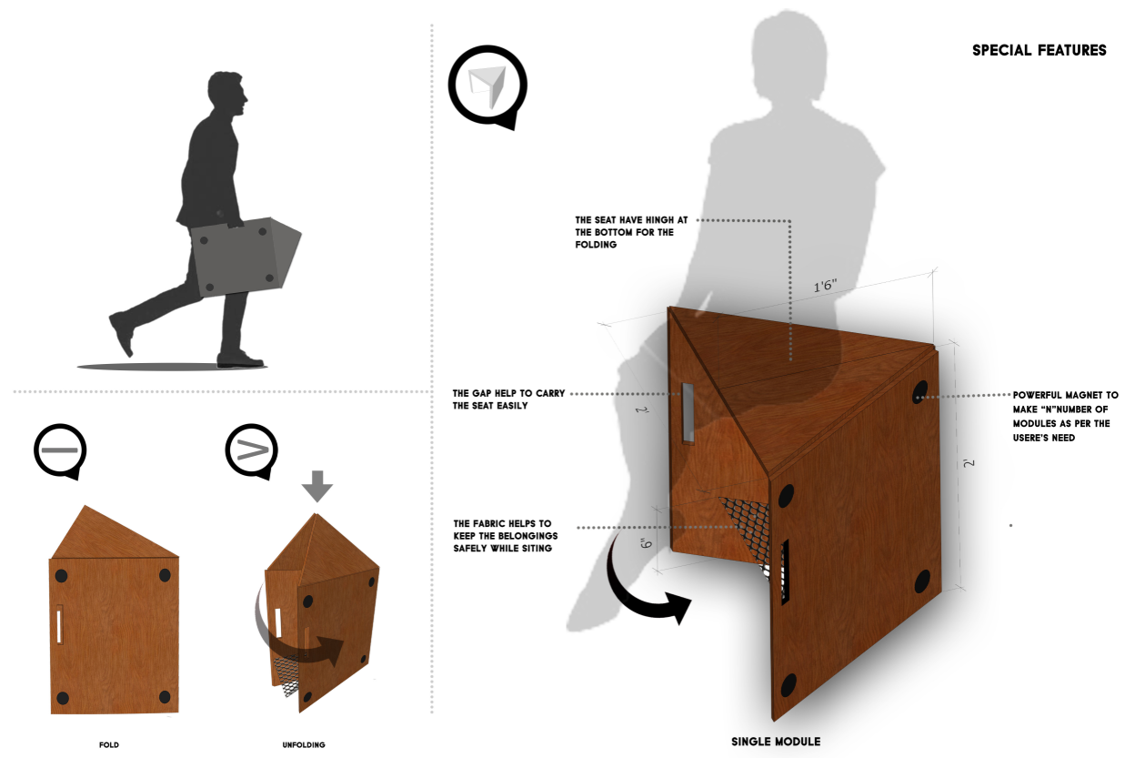 Portable, foldable, and modular—Repos Transit offers comfort with smart storage and magnetic connections.