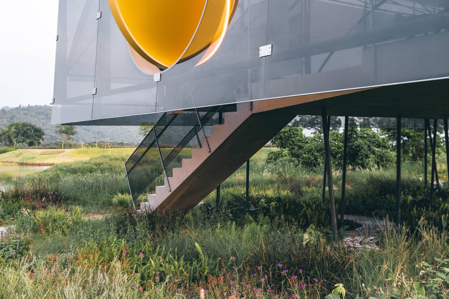 Moon Pavilion by Atelier Guo — polycarbonate and steel pavilion in Huizhou, China
