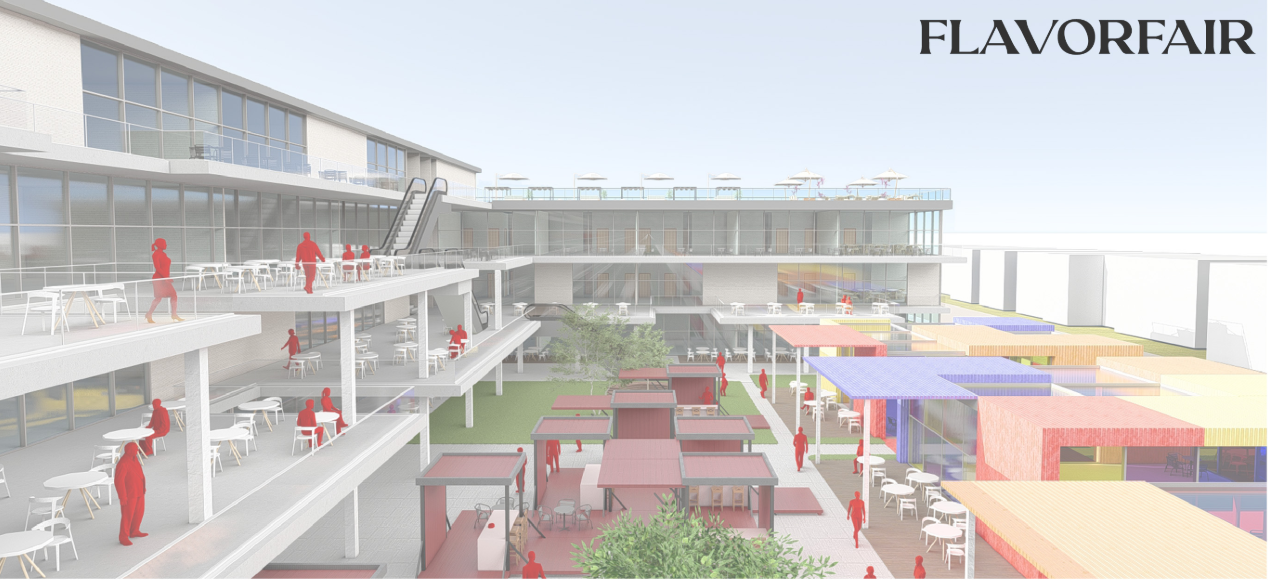 Colorful façades guide visitors through immersive corridors of light and reflection.