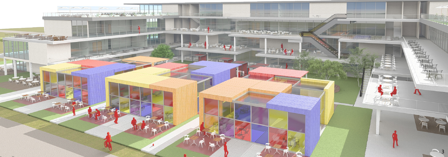 A spatial transition from courtyard to rooftop, designed for fluid social interaction.