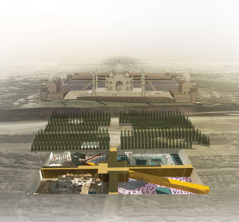 An architectural mirror to the Taj Mahal — revealing a subterranean world beneath Agra’s historic landscape, designed as a city of contrasts.