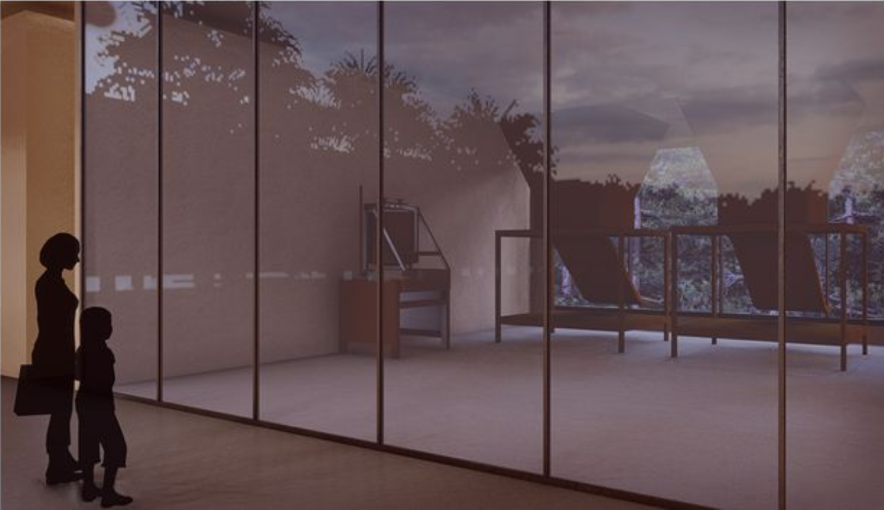 Serene guest rooms overlooking tropical greenery at dusk.