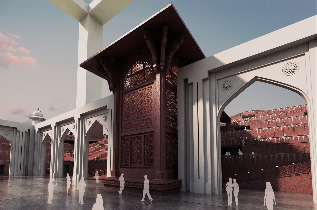 Intricate Mughal details unfold in red sandstone and marble — a testament to timeless craftsmanship and sacred geometry.
