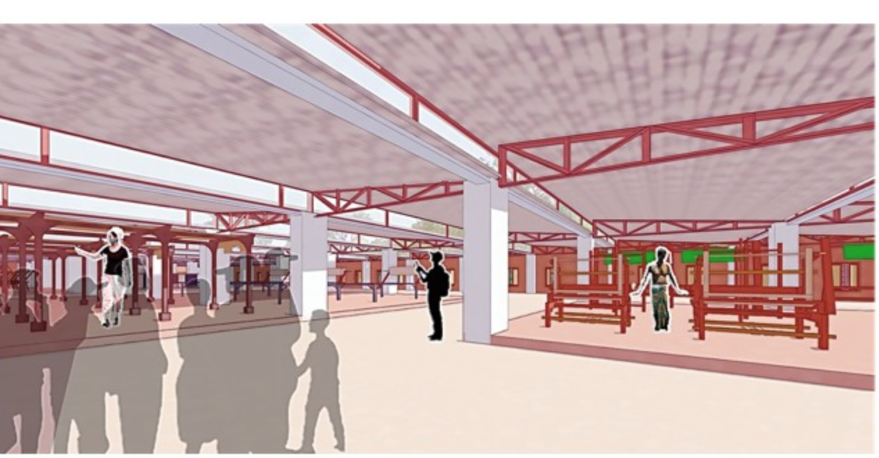 Restored textile halls transformed into interactive spaces where craft and community coexist in a dynamic cultural setting.