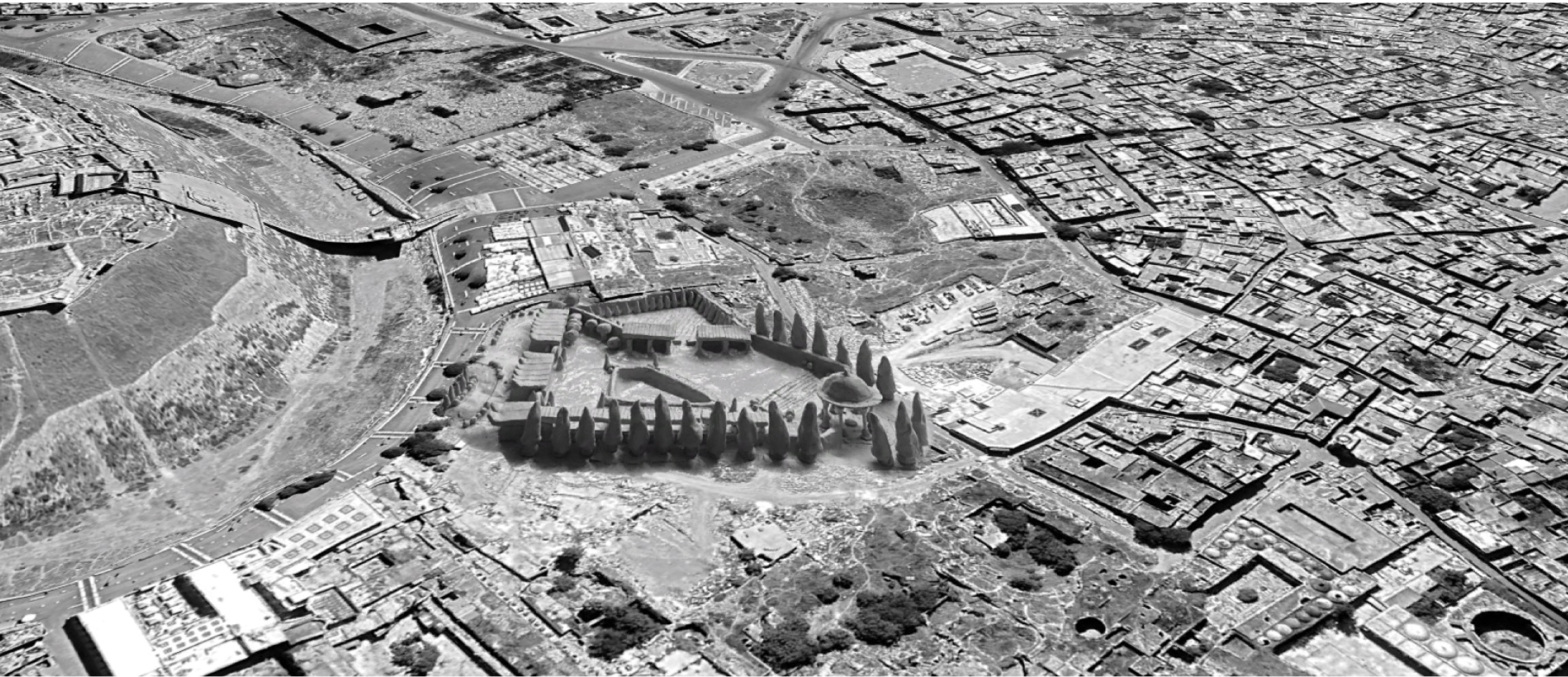 Clay model detailing the restored marketplace spaces, symbolizing craft, culture, and community rebirth.