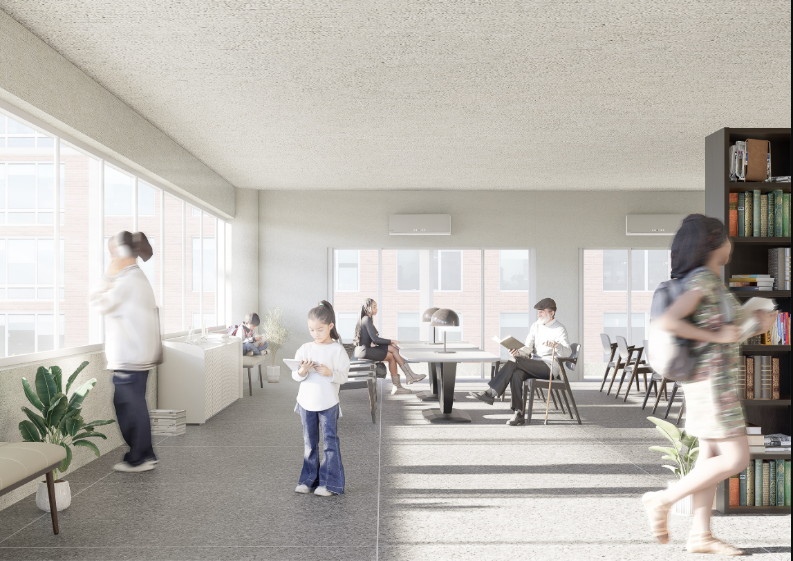 A peaceful reading environment fostering learning and intergenerational connection.