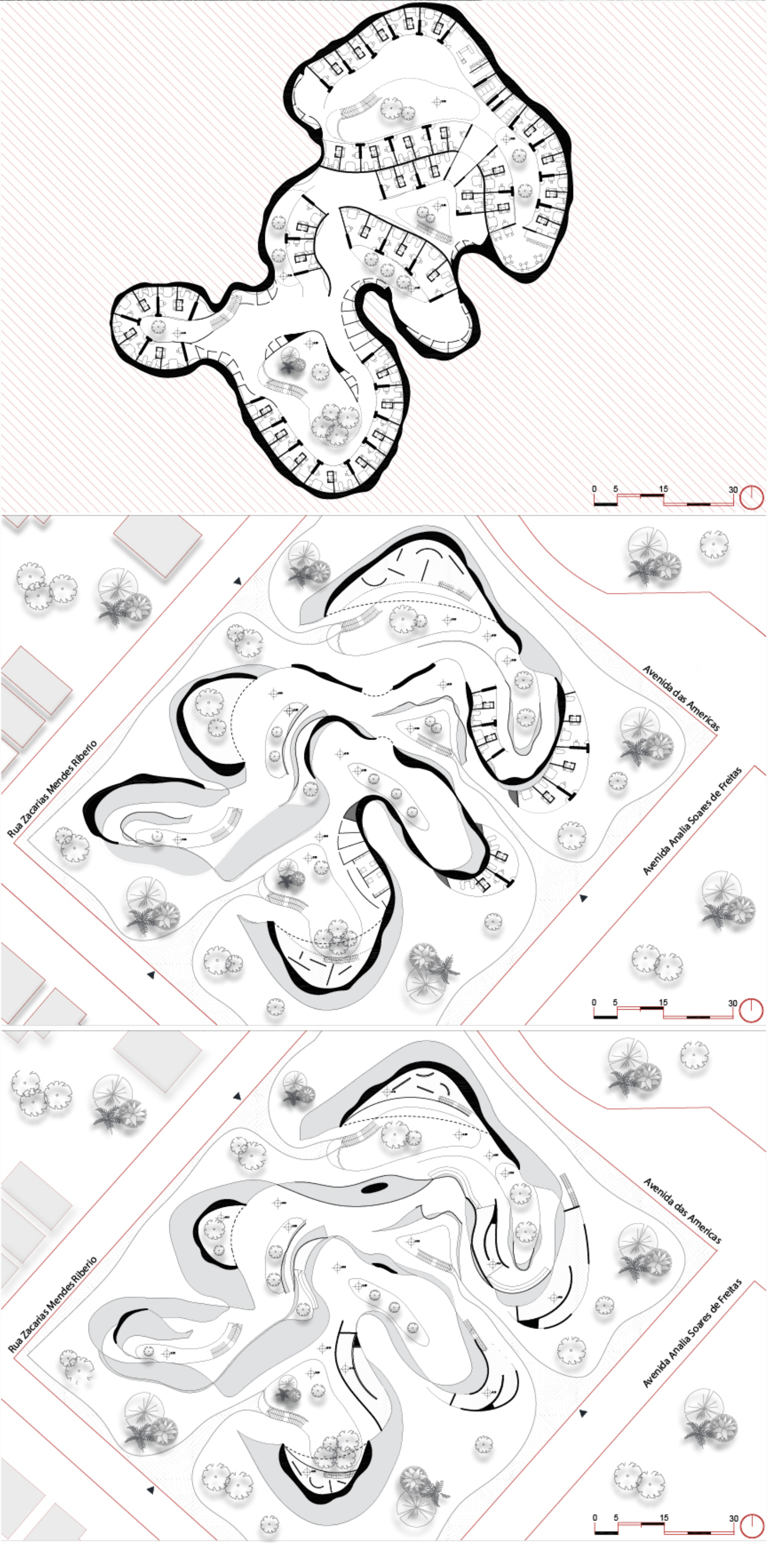 Organic plan geometries reflect natural land contours, creating interconnected living clusters rooted in ecological harmony.