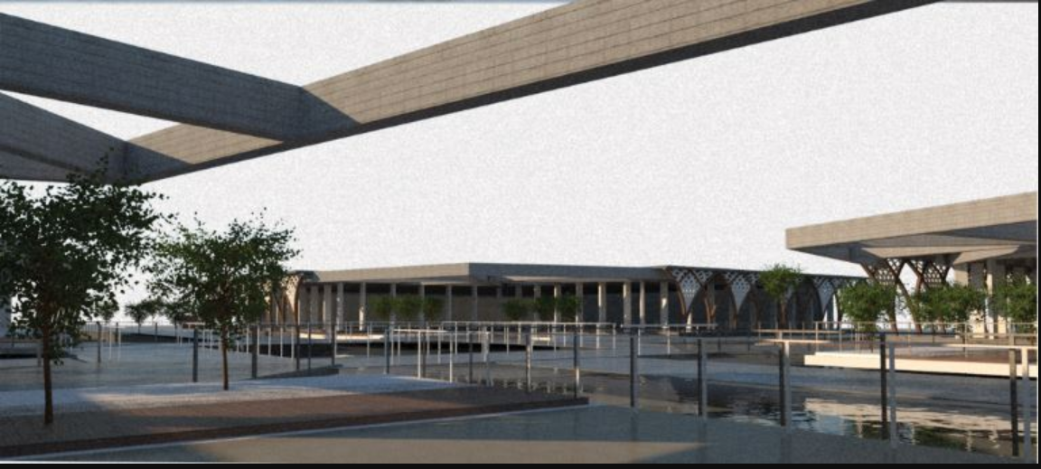 A contemporary reinterpretation of Mughal spatial order through open courtyards and shaded promenades.