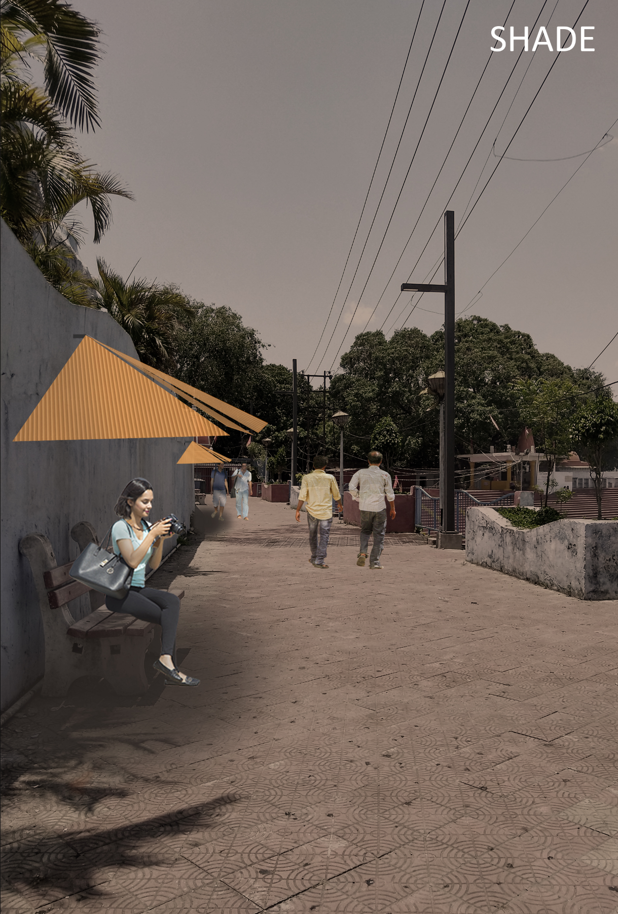 Lightweight canopy installations create comfortable shaded spaces, improving accessibility and usability.