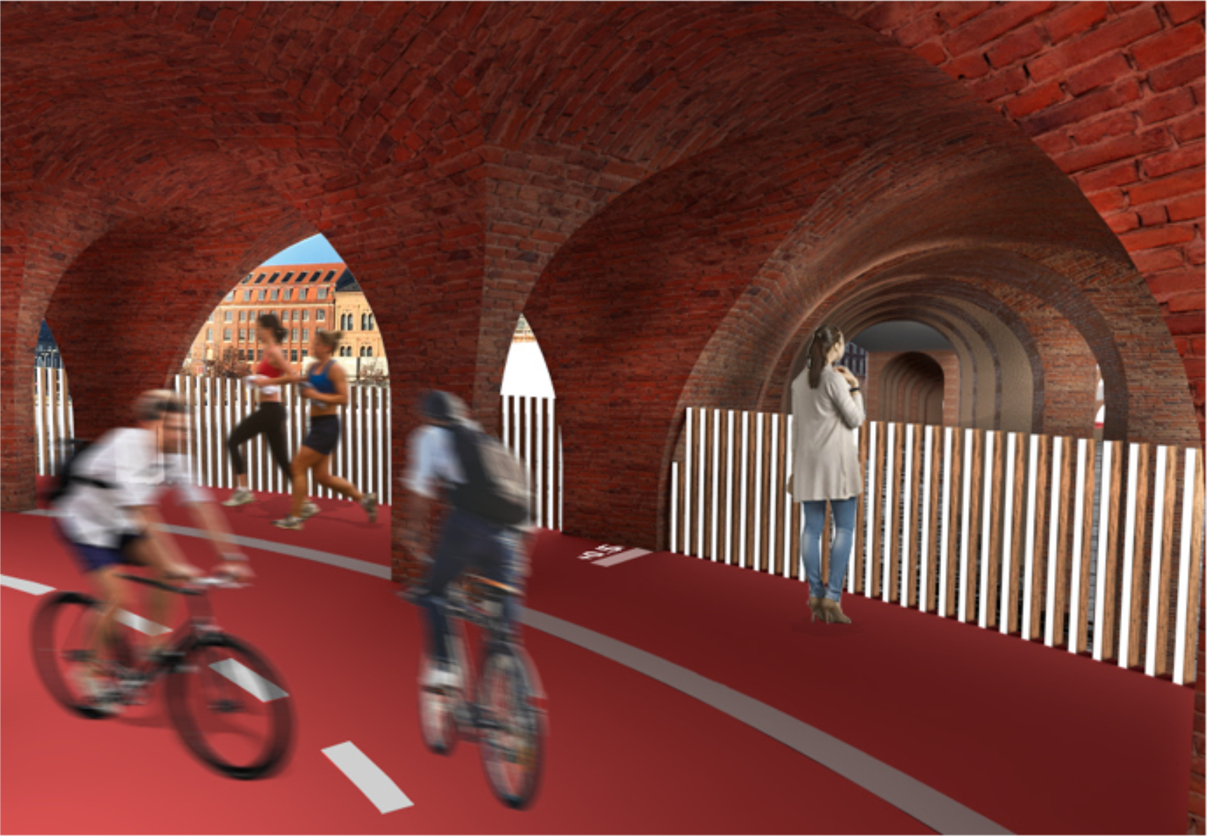 Slowbridge’s vaulted interiors create shaded rhythms of movement, pause, and panoramic observation.