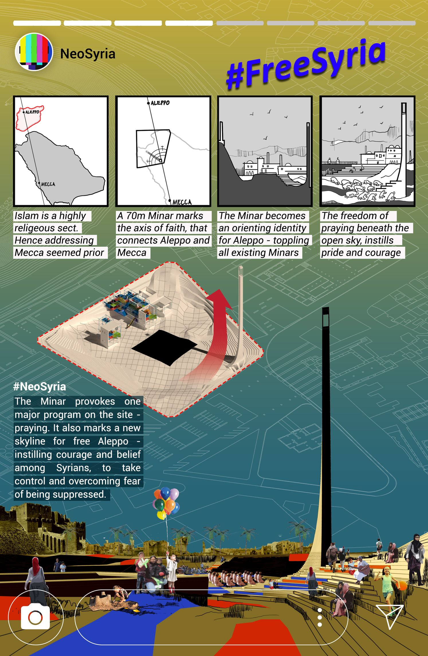 A new Minar rising as a symbol of faith and courage, redefining Aleppo’s skyline and empowering Syrians to reclaim their sense of freedom.