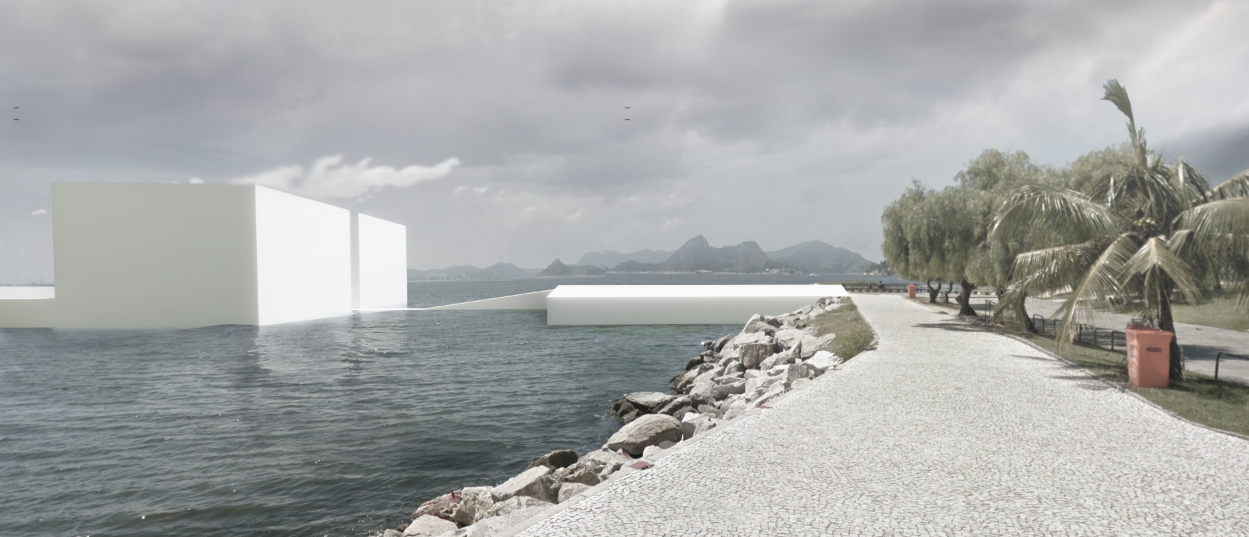 The structure aligns seamlessly with the waterfront, offering a quiet dialogue between land, water, and sky.