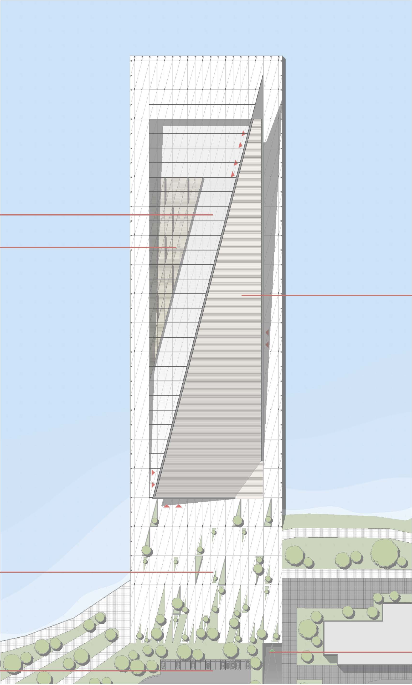 A meticulously organized site plan revealing the project’s strong geometric identity and spatial hierarchy.