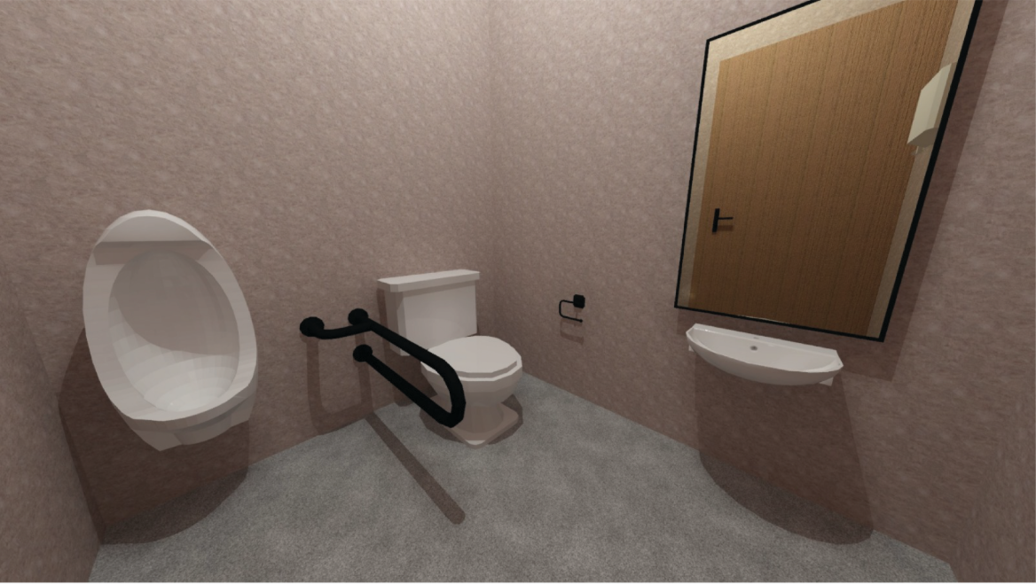 Universal-access restroom facilities ensure inclusivity and comfort for all bridge users.