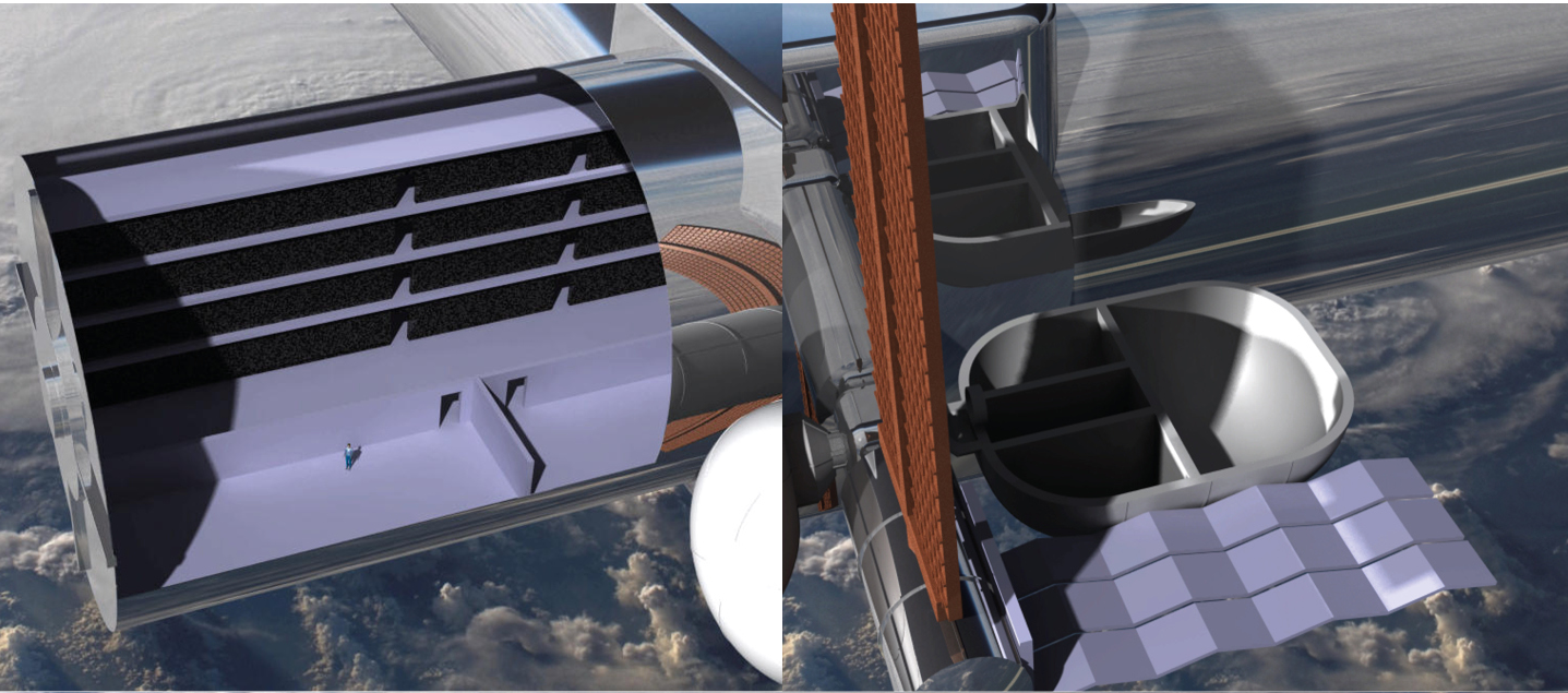 Initial GAIA configuration with core modules, solar arrays, and radiators deployed as the station begins construction.