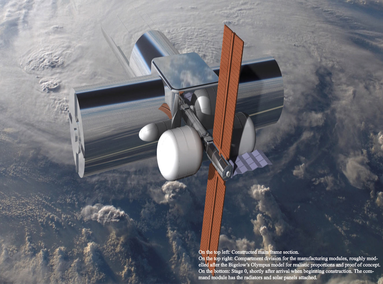 Stage 1 complete: the first gravity wheels, solar arrays, and industrial units form the foundation of GAIA’s expanding structure.