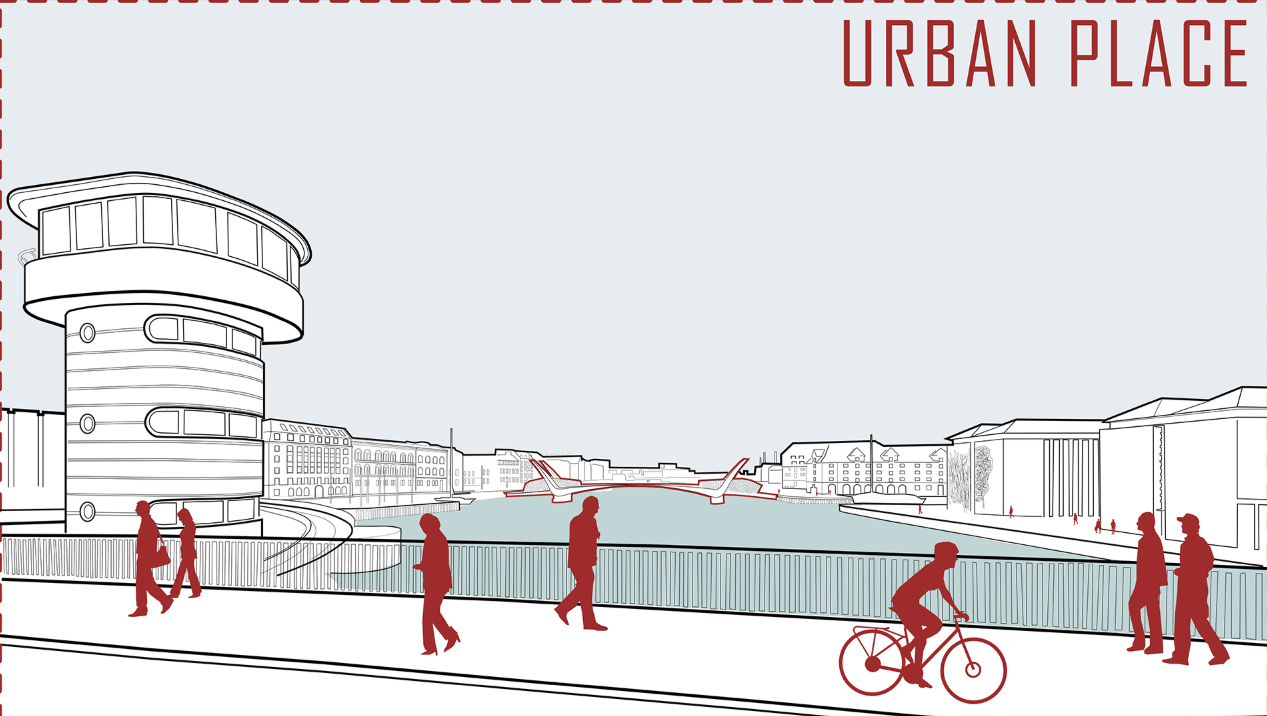 Waterfront view capturing the bridge in its open position, reinforcing its relationship with maritime traffic.