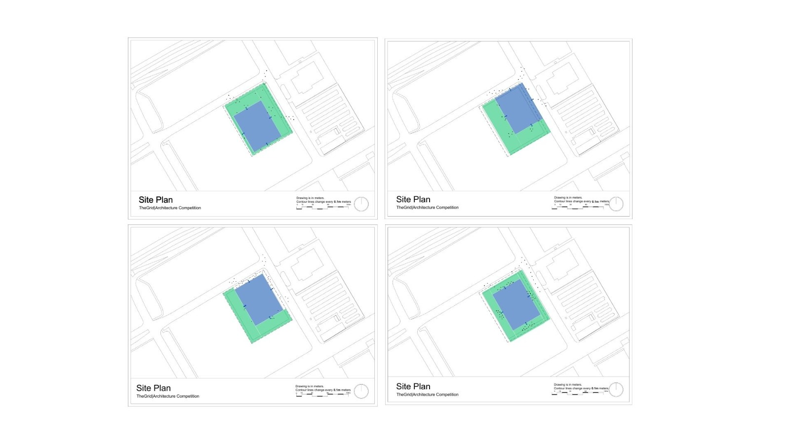 Different placement options were tested, with a focus on access, public spaces, and the site context.