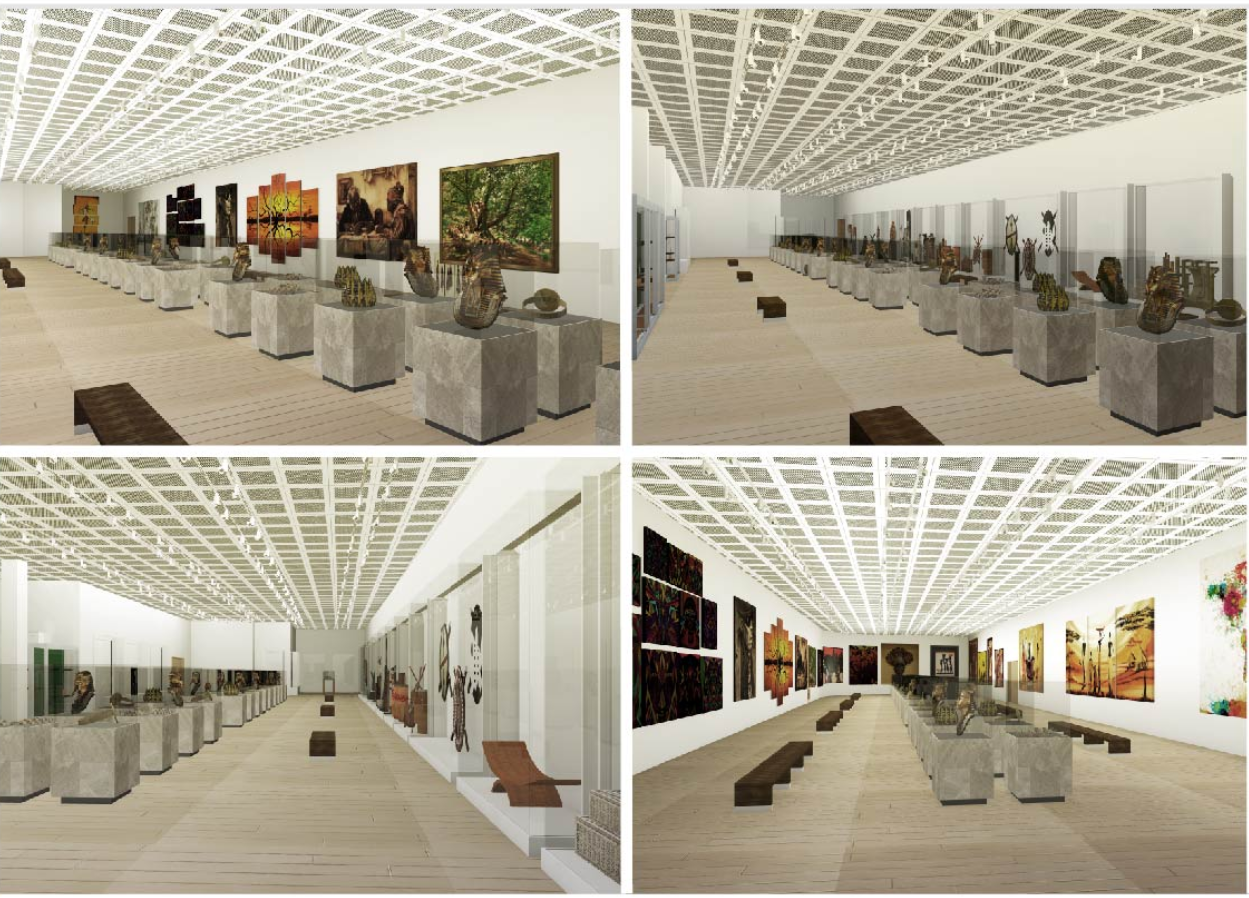 Interior gallery sequence emphasizing materiality, rhythm, and visual continuity.