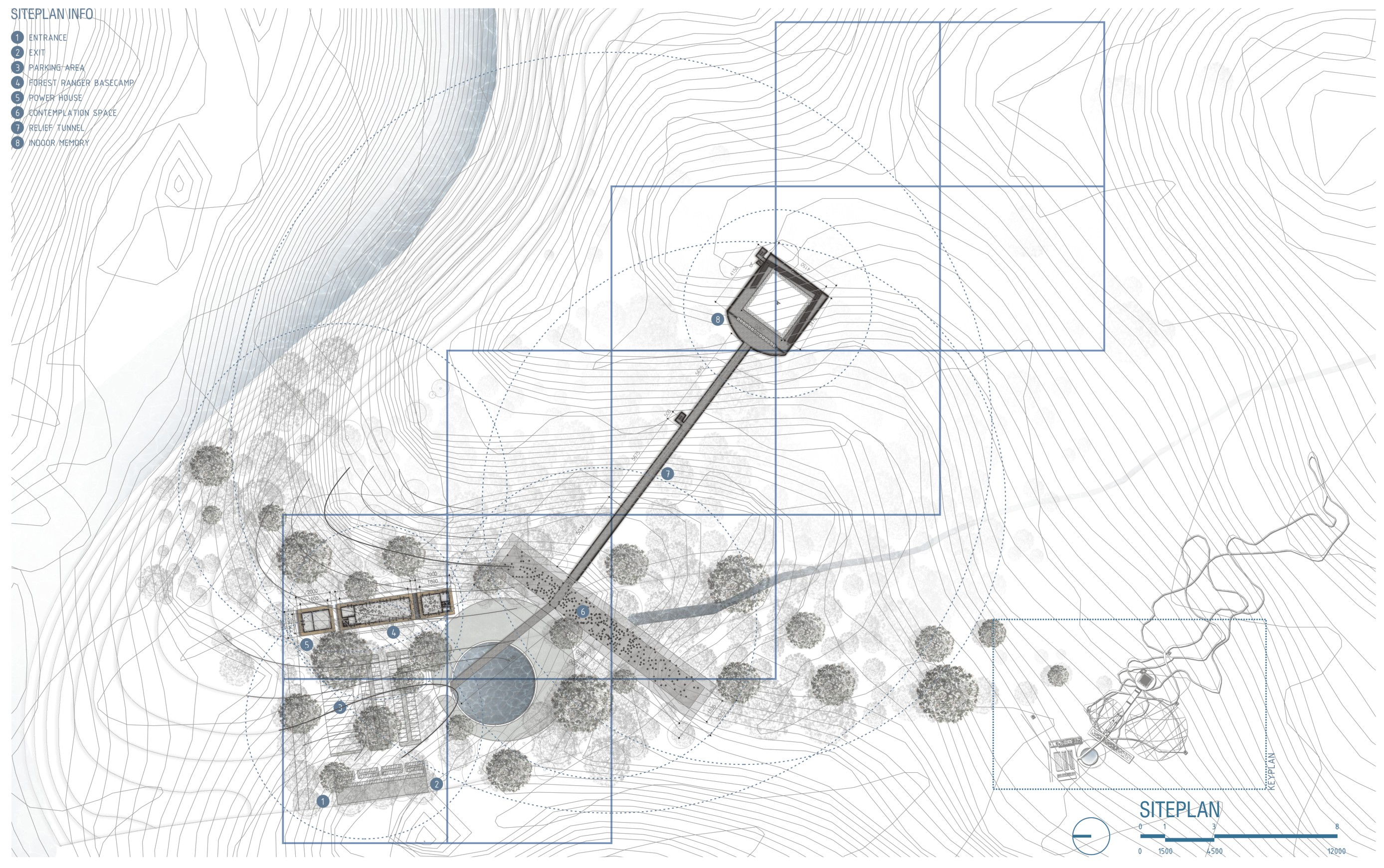 Topographic integration showing minimal intervention along natural contours.