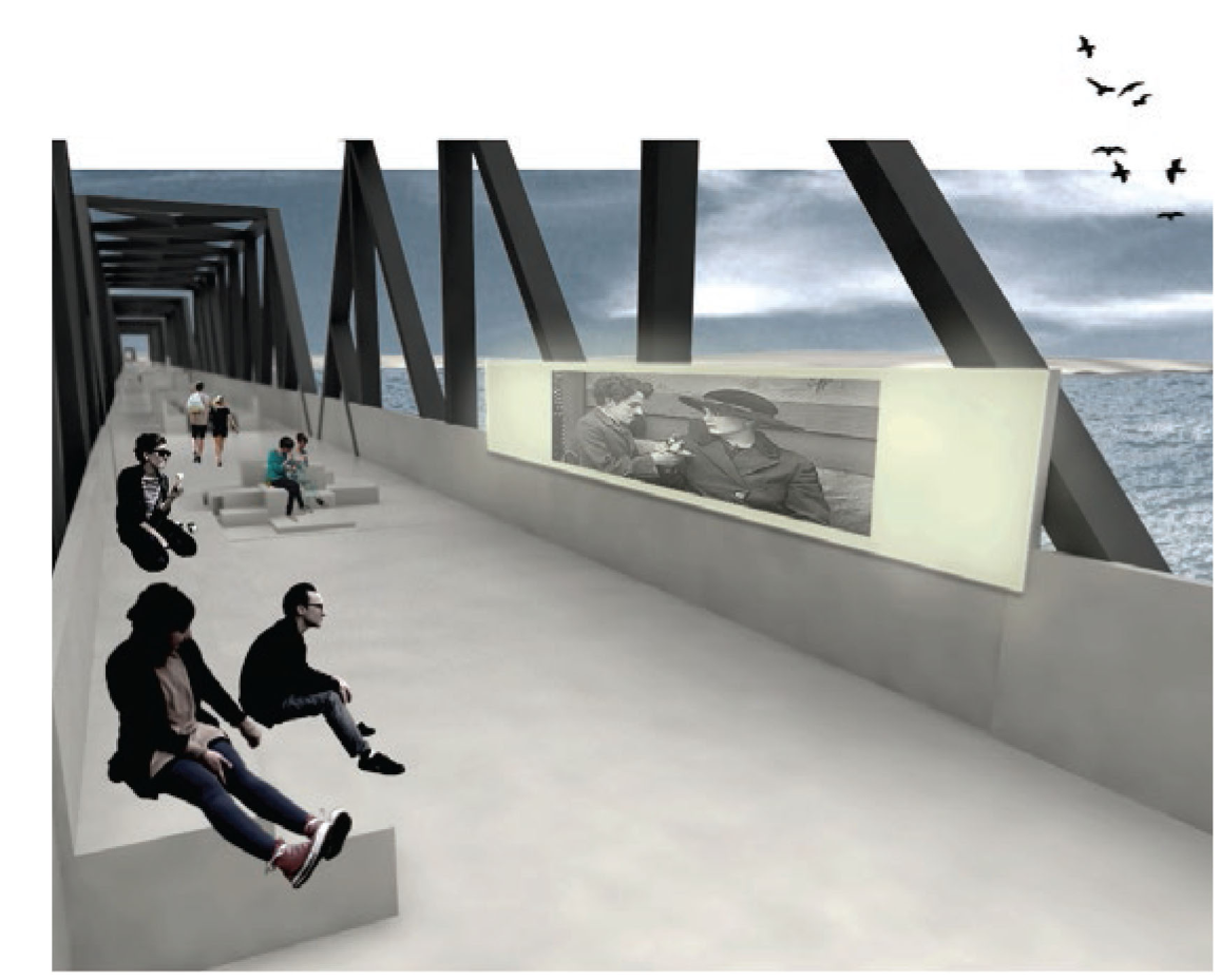 Cinema module transforming the bridge into an open-air cultural space