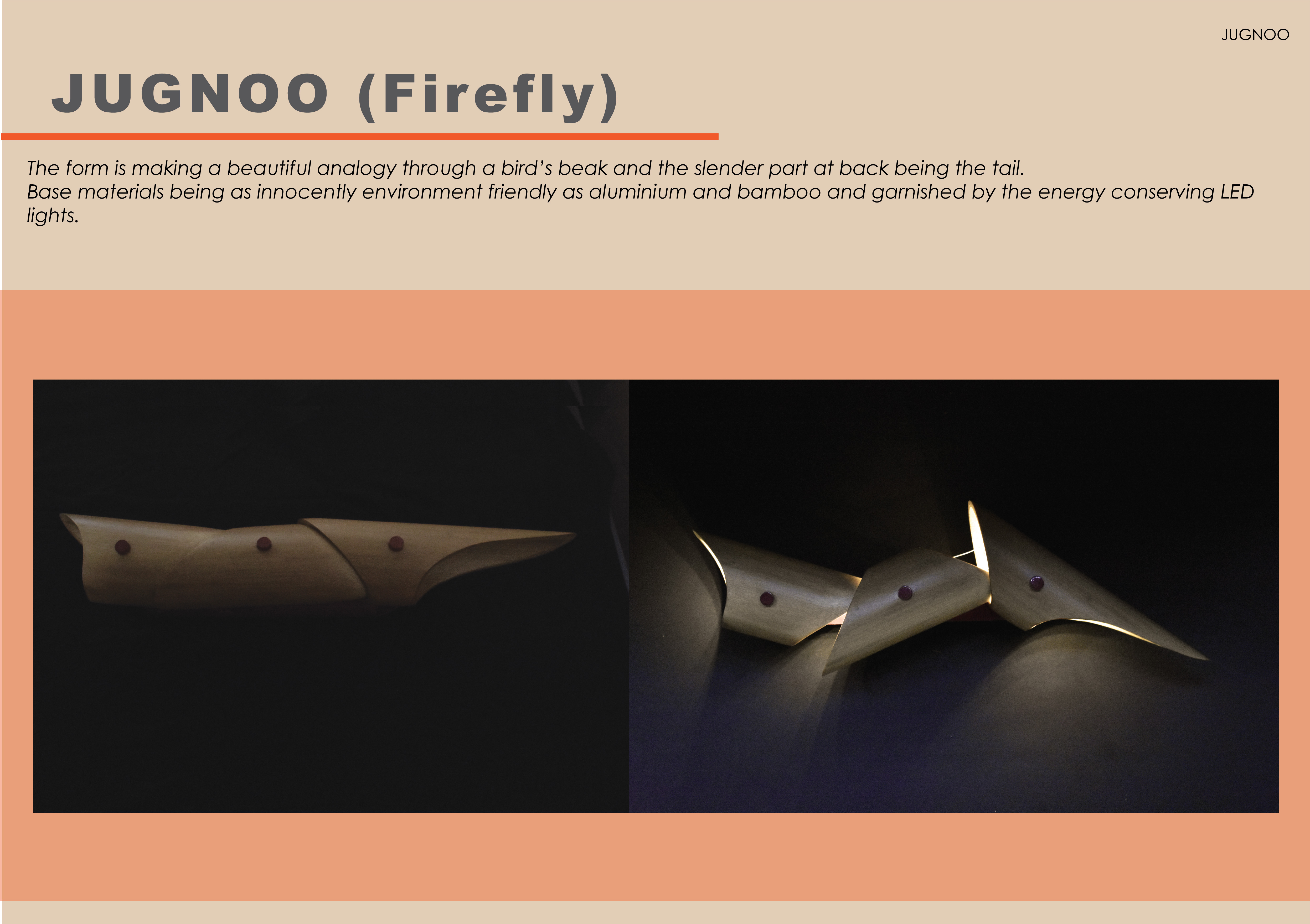 Activated form – Mechanical segments open to reveal light, transforming form through motion.