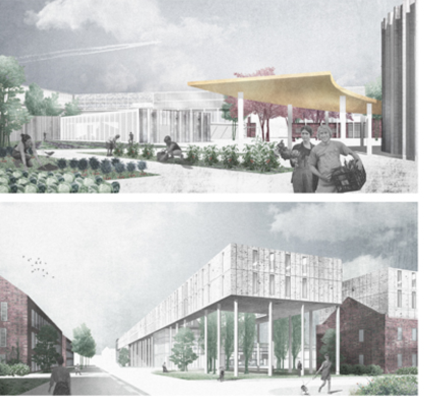 Central courtyard designed as a social condenser for daily interaction.