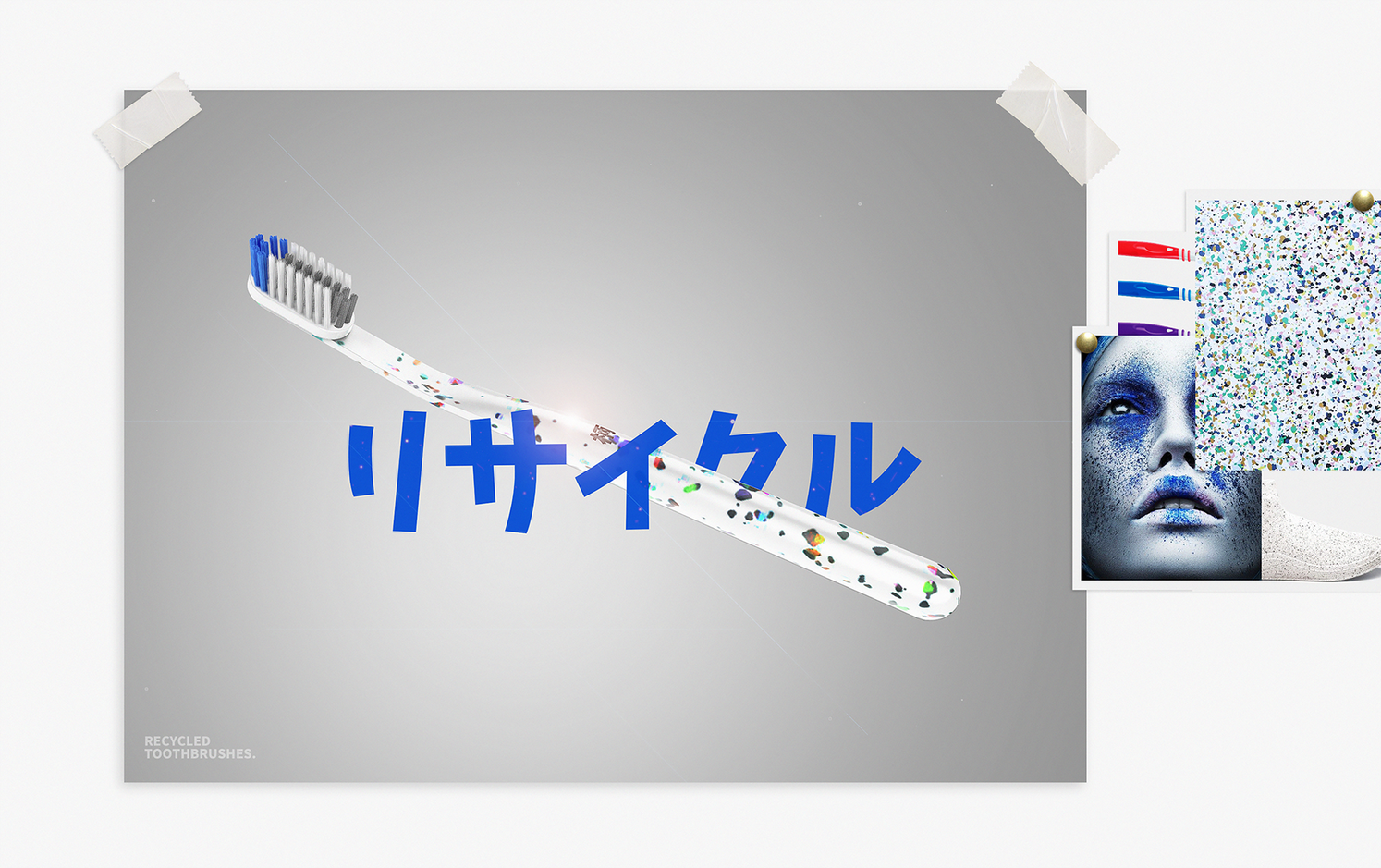 Recycled composite handle formed from discarded toothbrushes, transforming waste into refined material expression.