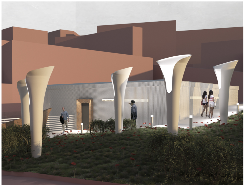 Sculptural light elements emerge as landmarks, guiding movement while introducing daylight into the museum’s interior spaces.