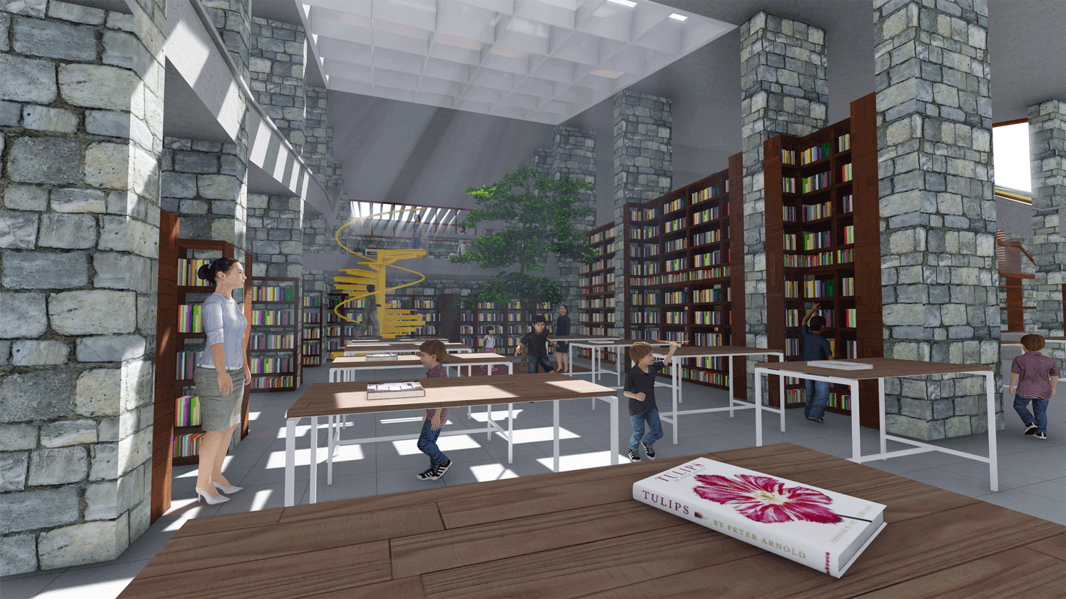 The library reimagined as an interactive learning space where exploration replaces silence.