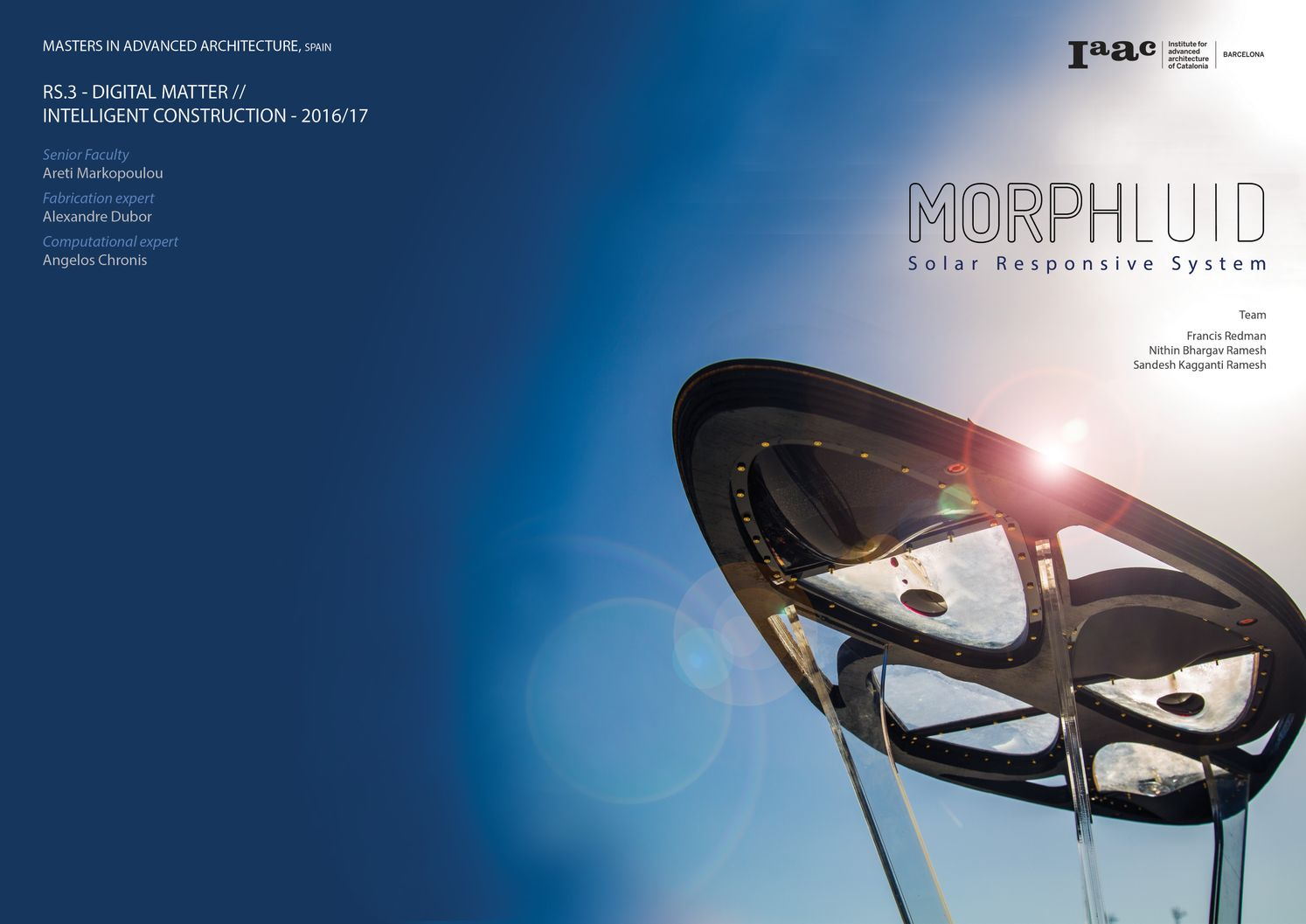 MORPHLUID prototype responding to solar exposure through adaptive panel deformation.