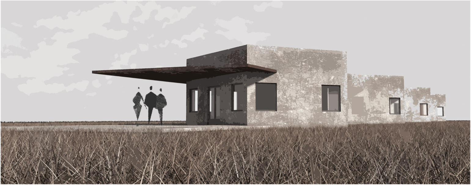 Rehabilitated staff houses reimagined as the visitors’ center, marking the beginning of the architectural journey.