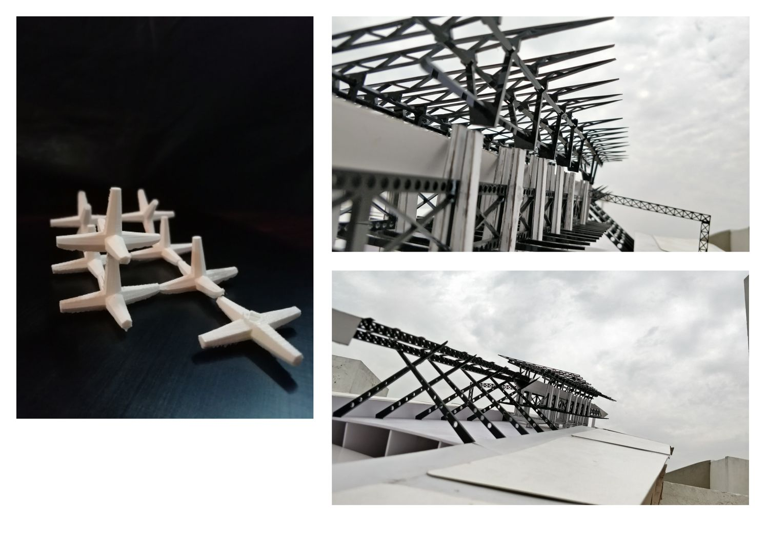Iterative structural framework testing span, rhythm, and permeability across the divide.