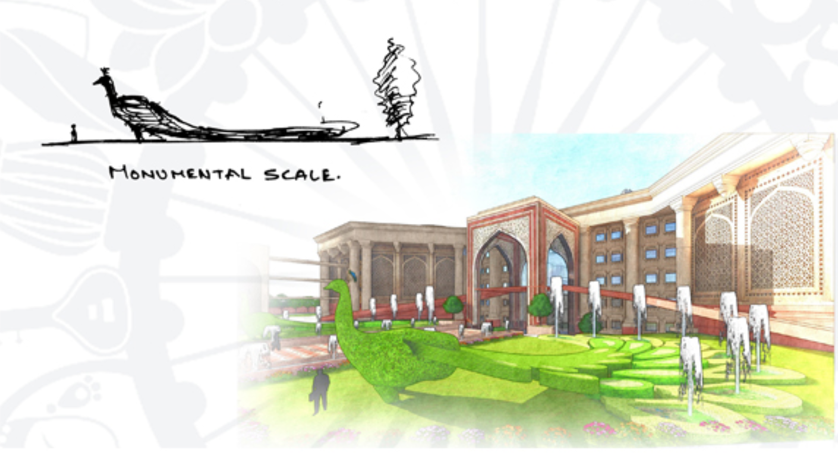 Monumental scale studies illustrating the visual hierarchy and civic presence of the New Parliament House.