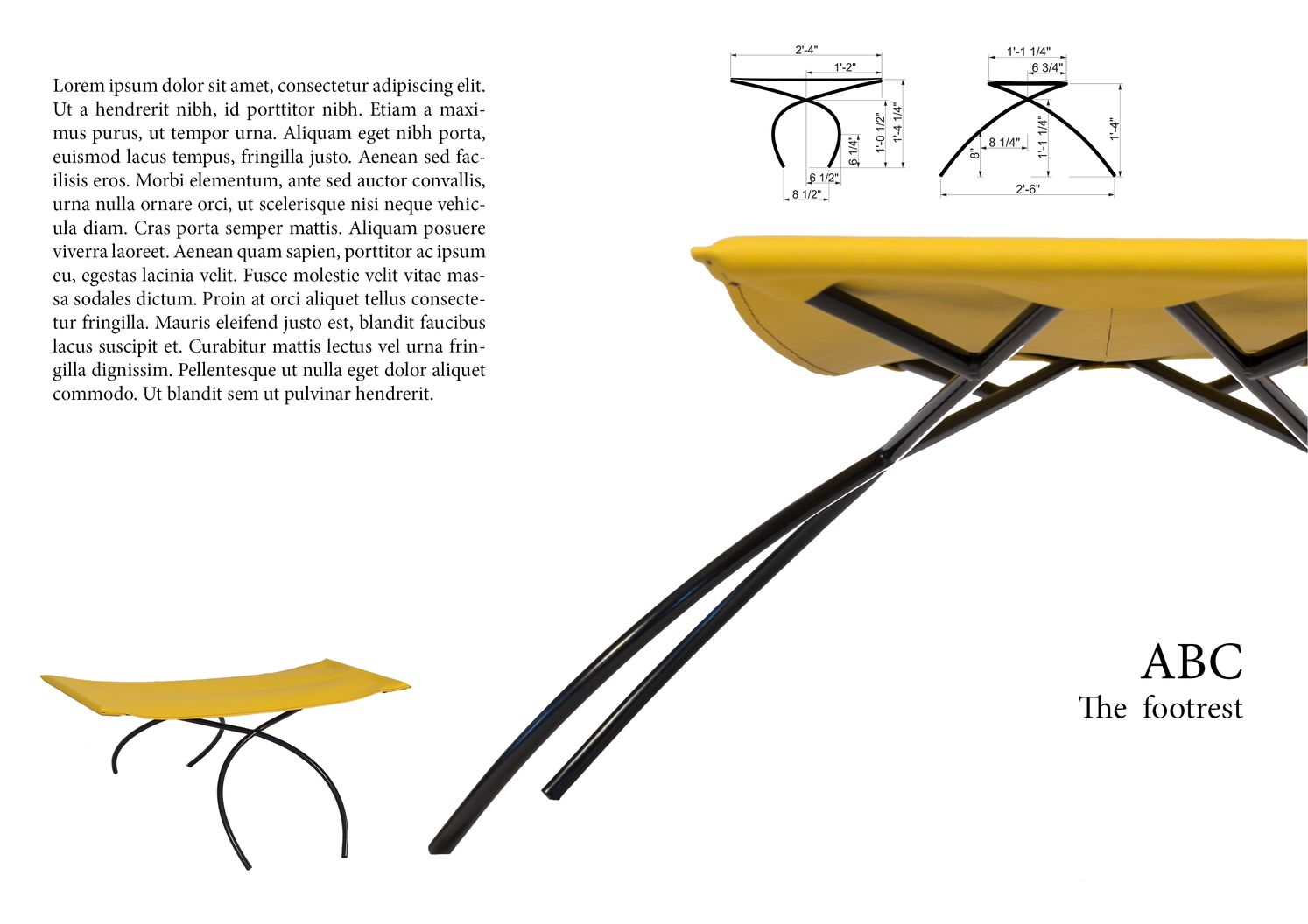 Technical drawings and proportions revealing the structural logic behind the biomimetic furniture design.
