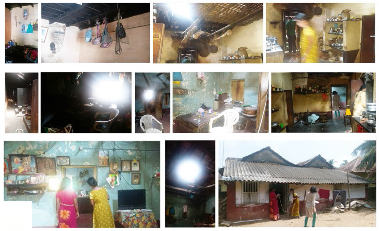 Existing fishermen housing conditions highlighting compact interiors, low light, and informal spatial use.