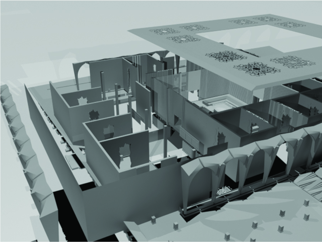 Sectional perspective illustrating the interplay of light, void, and remembrance within the memorial core.