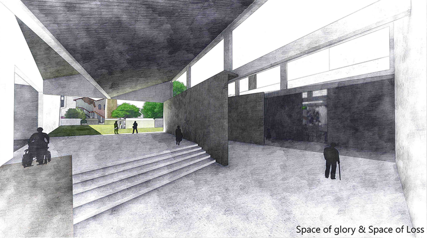 Angular forms and stark imagery embody the psychological fracture of economic collapse.