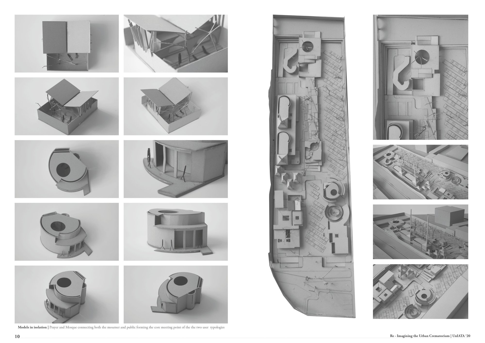  Physical site model illustrating program segregation and urban integration.