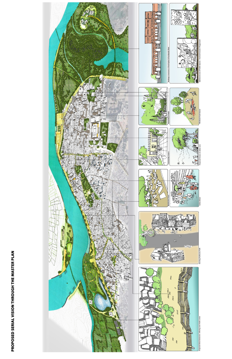 A comprehensive riverfront-led master plan reconnecting Vrindavan’s historic core with the Yamuna through ecological restoration and pedestrian networks.