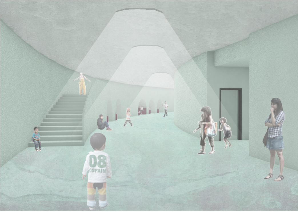 Immersive Moon Room designed for children’s interactive lunar exploration.